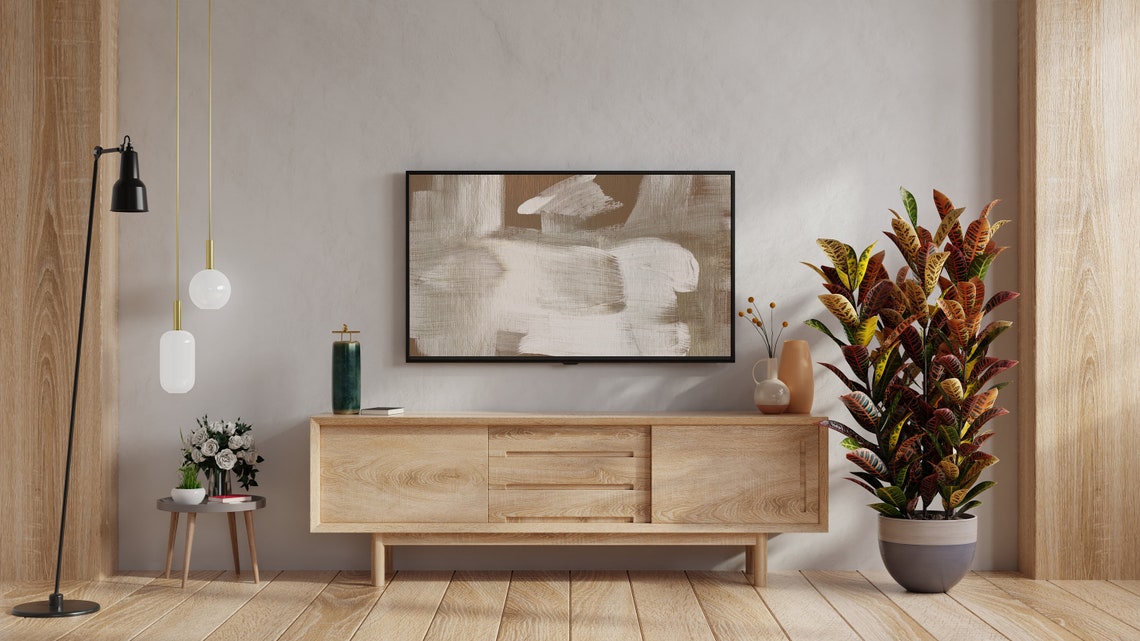 Neutral Beige Abstract Brushstroke Poster Modern Minimalist Artwork - Image 2