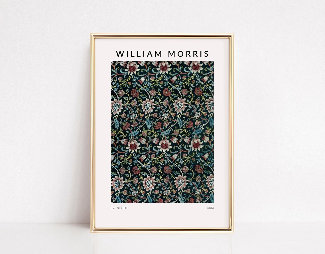 William Morris Exhibition Poster, Evenlode Pattern Art Print