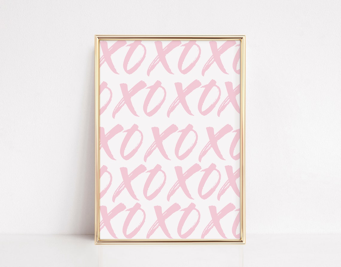 X And O Print Bedroom Print Xo Bedroom Poster Bedroom Pink Prints Pink Wall Art Teen Bedroom Wall Decor Hugs Kisses Prints