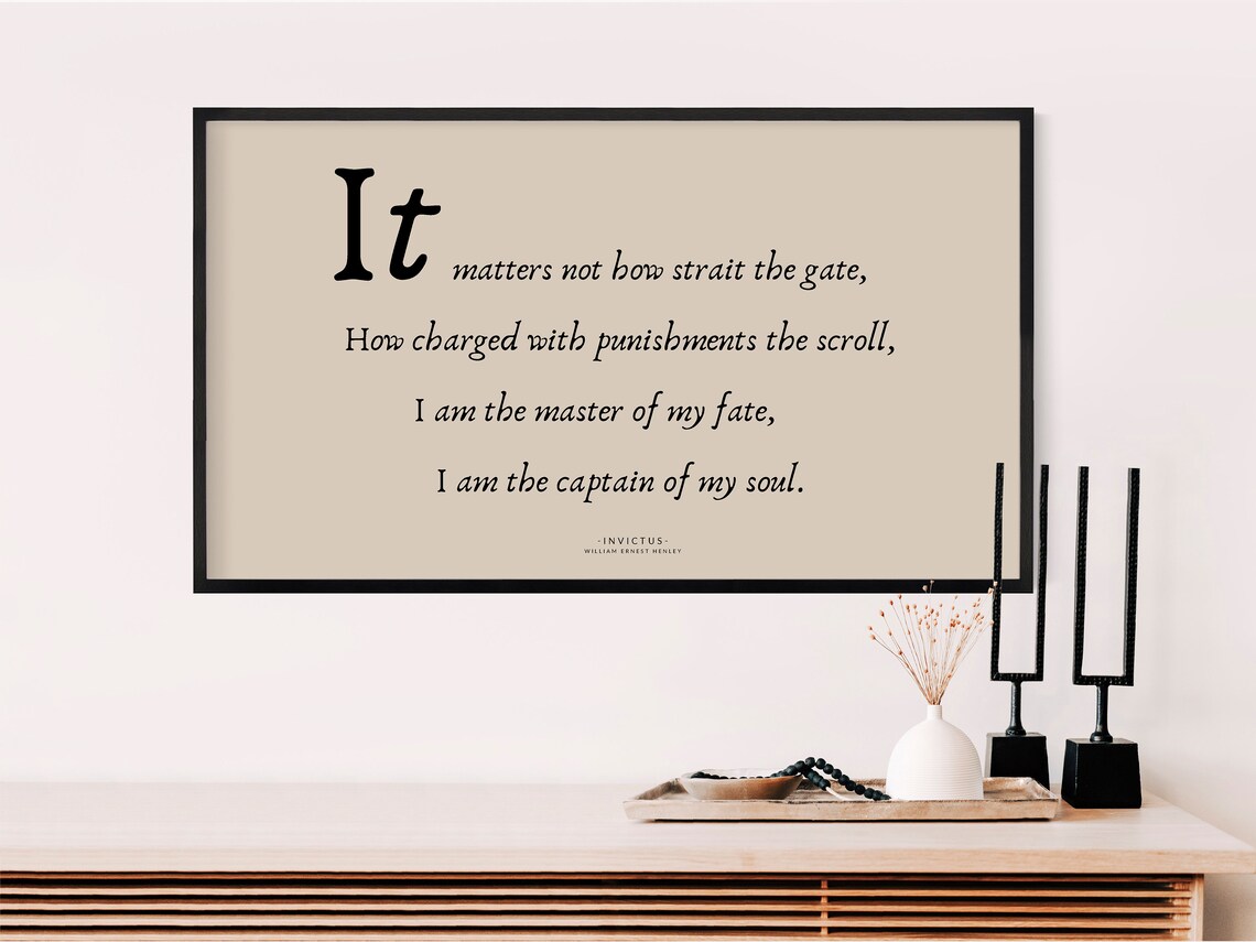 Invictus William Ernest Henley Poem Quote Captain Of My Soul Poster - Image 2