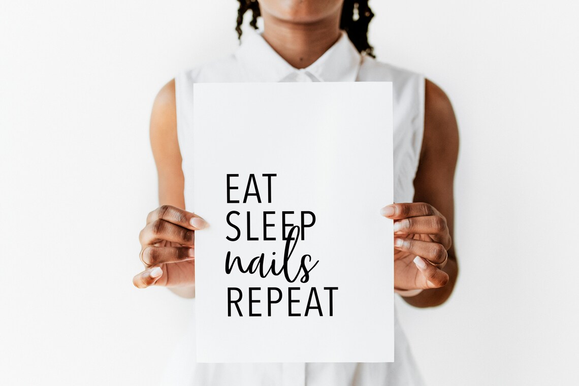 Eat Sleep Nails Repeat Nail Tech Gift Art Print - Image 2
