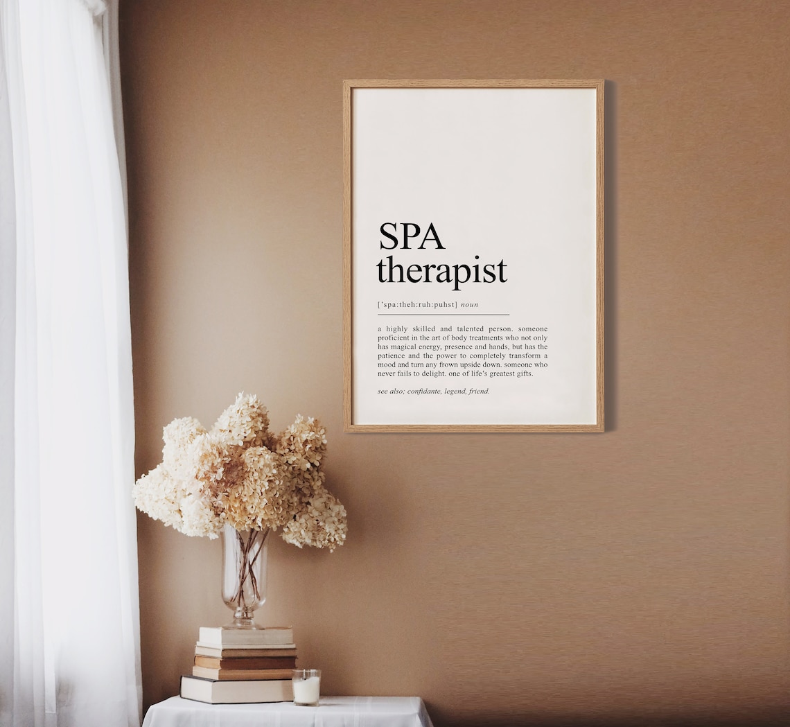 Spa Therapist Definition Art Print, Spa Salon Decor - Image 2