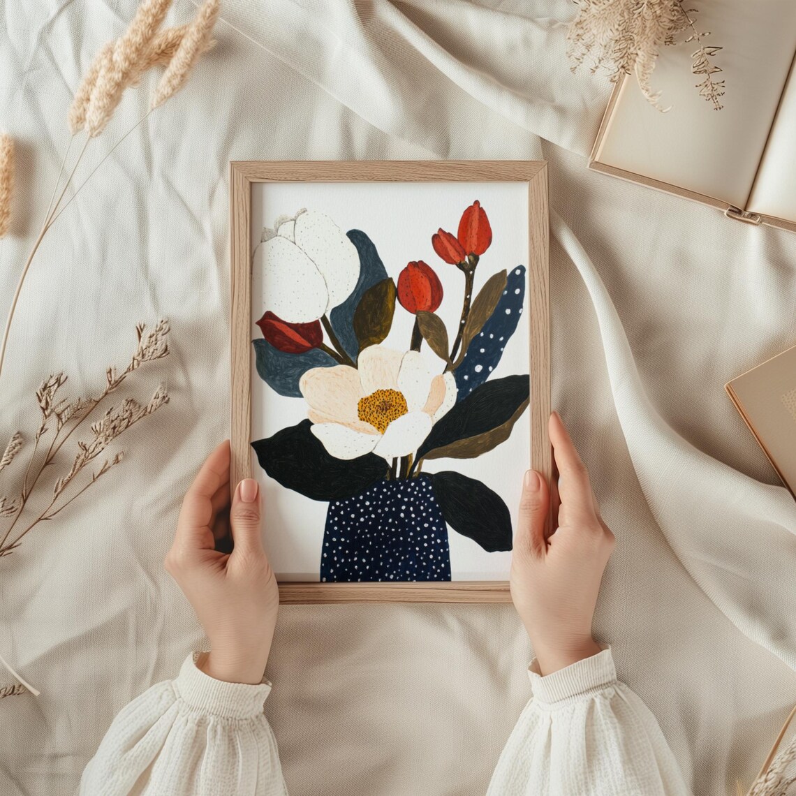 Elegant Floral Bouquet, Modern Botanical Still Life - Image 3