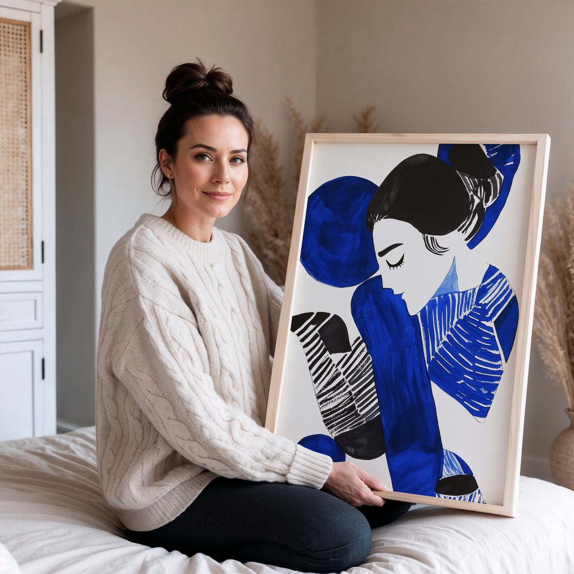 Serene Portrait Abstract Minimalist Woman, Elegant Art - Image 3