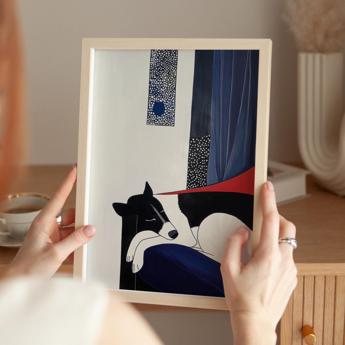 Sleeping Dog Art Print, Modern Minimalist - Image 3