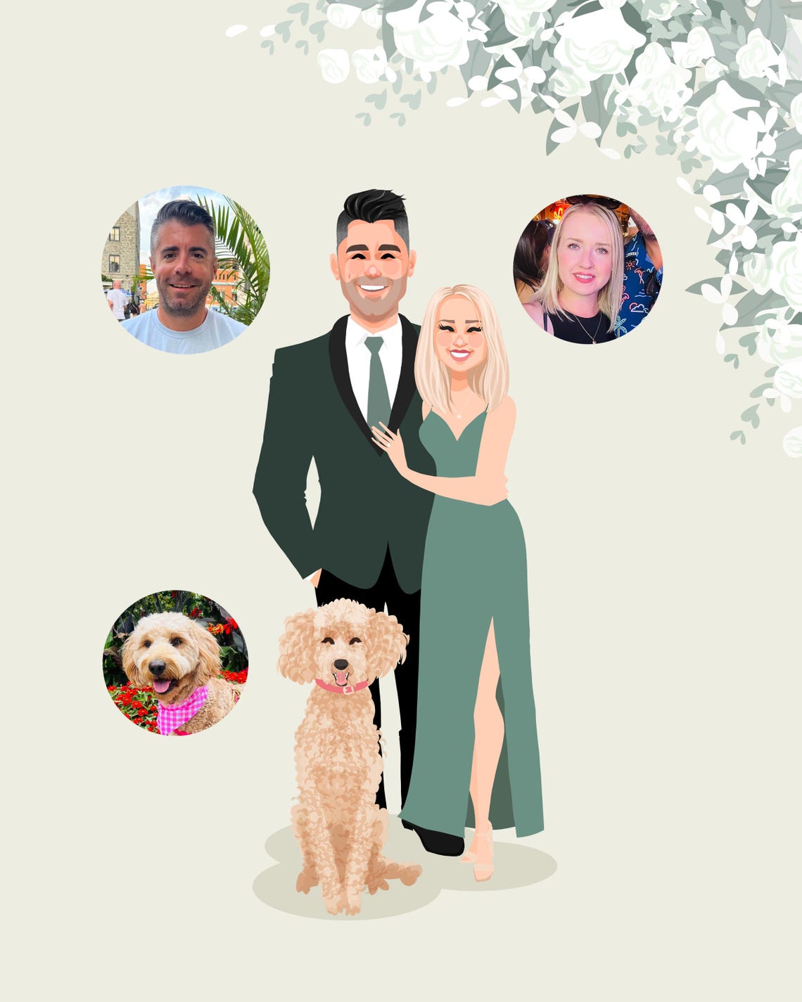Custom Save the Date Card With Couple Portrait Chicago Poster - Image 2