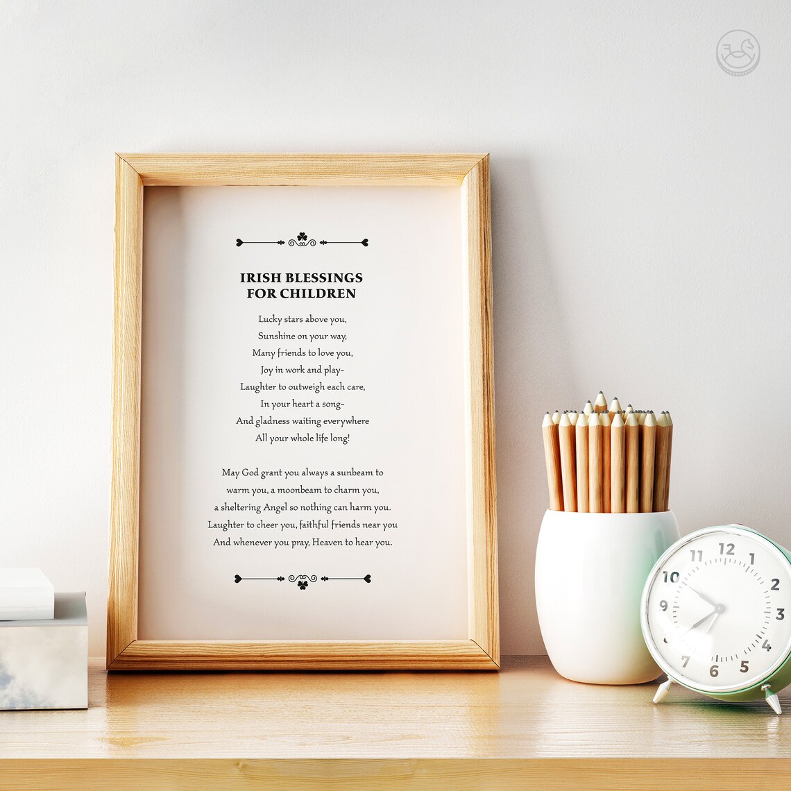 Irish Blessings For Children Poem Nursery Vintage Typography Poster - Image 3