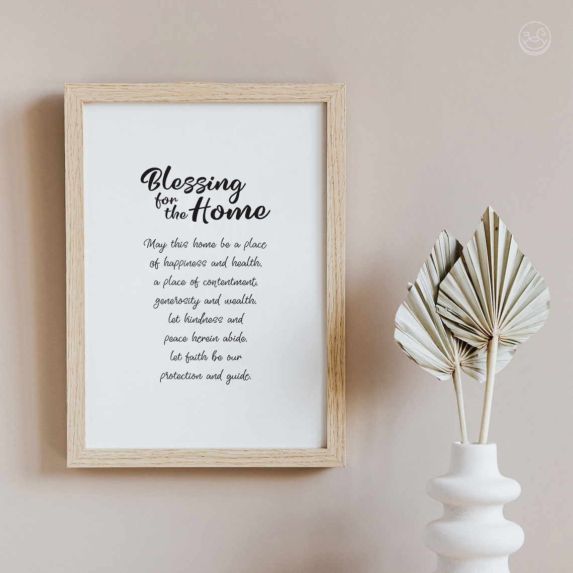 Bless Your Home Script Art Print, Modern Quote - Image 3
