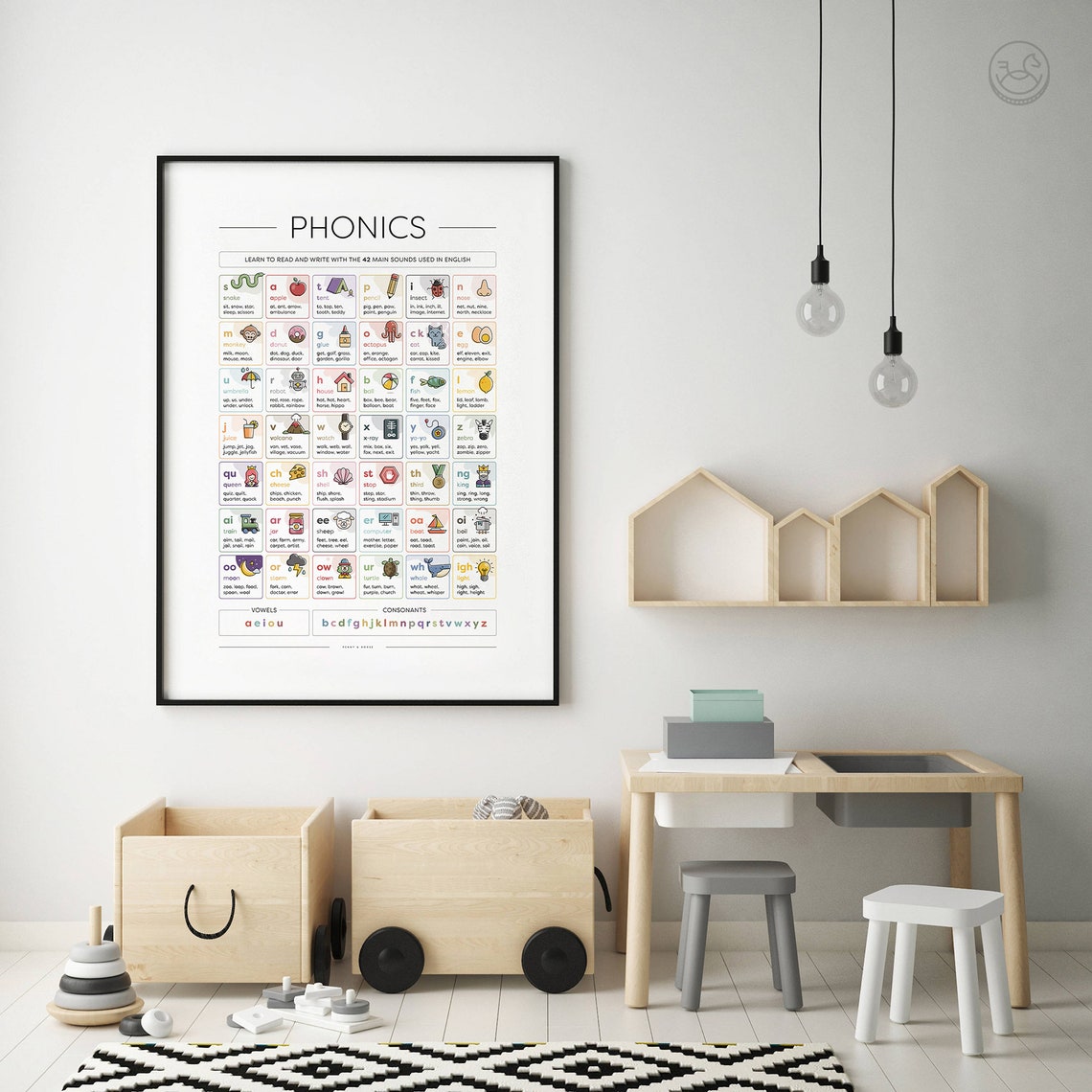Phonics Chart 42 English Sounds Kids Classroom Learning Poster - Image 4