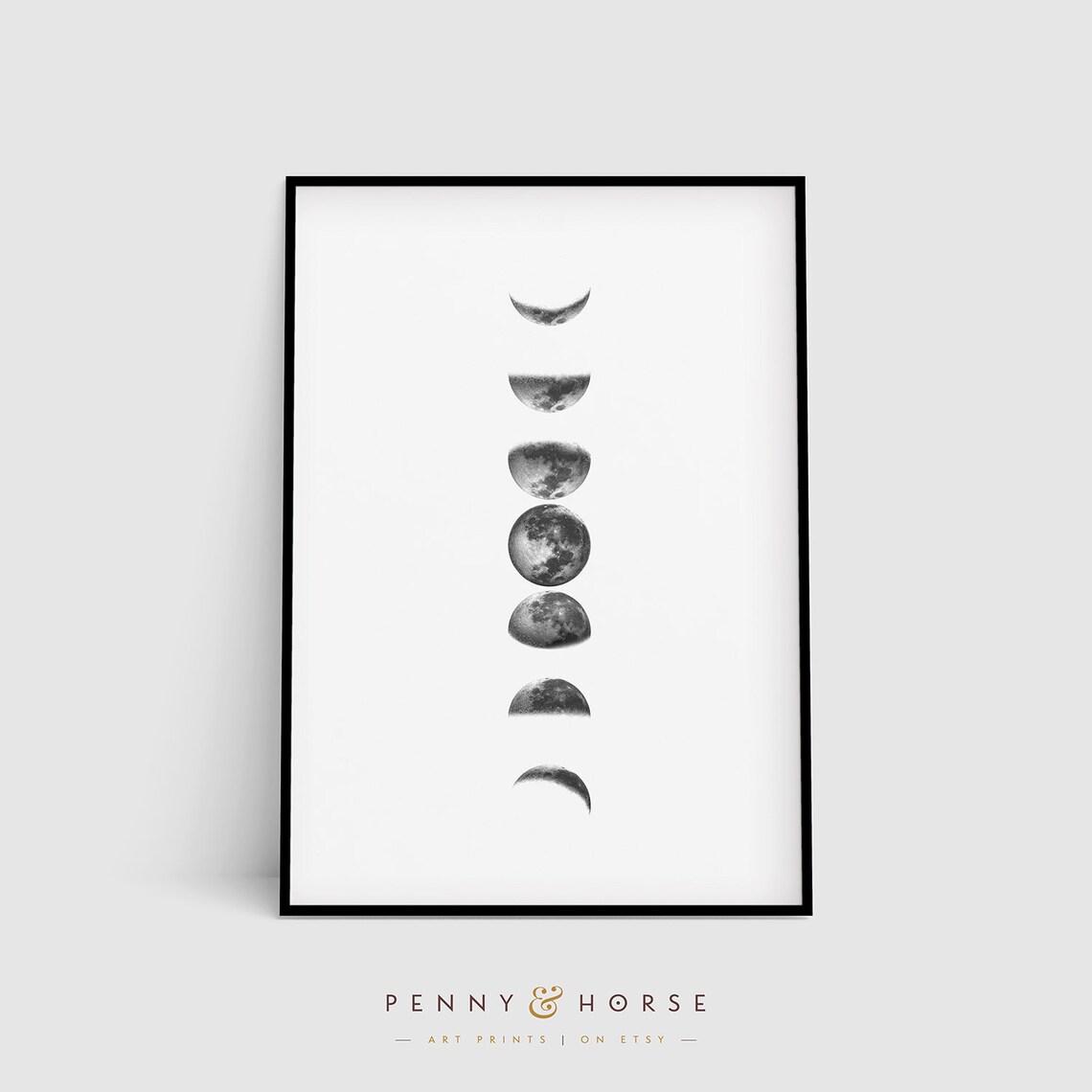 Phases Of The Moon Art Print, Lunar Phases