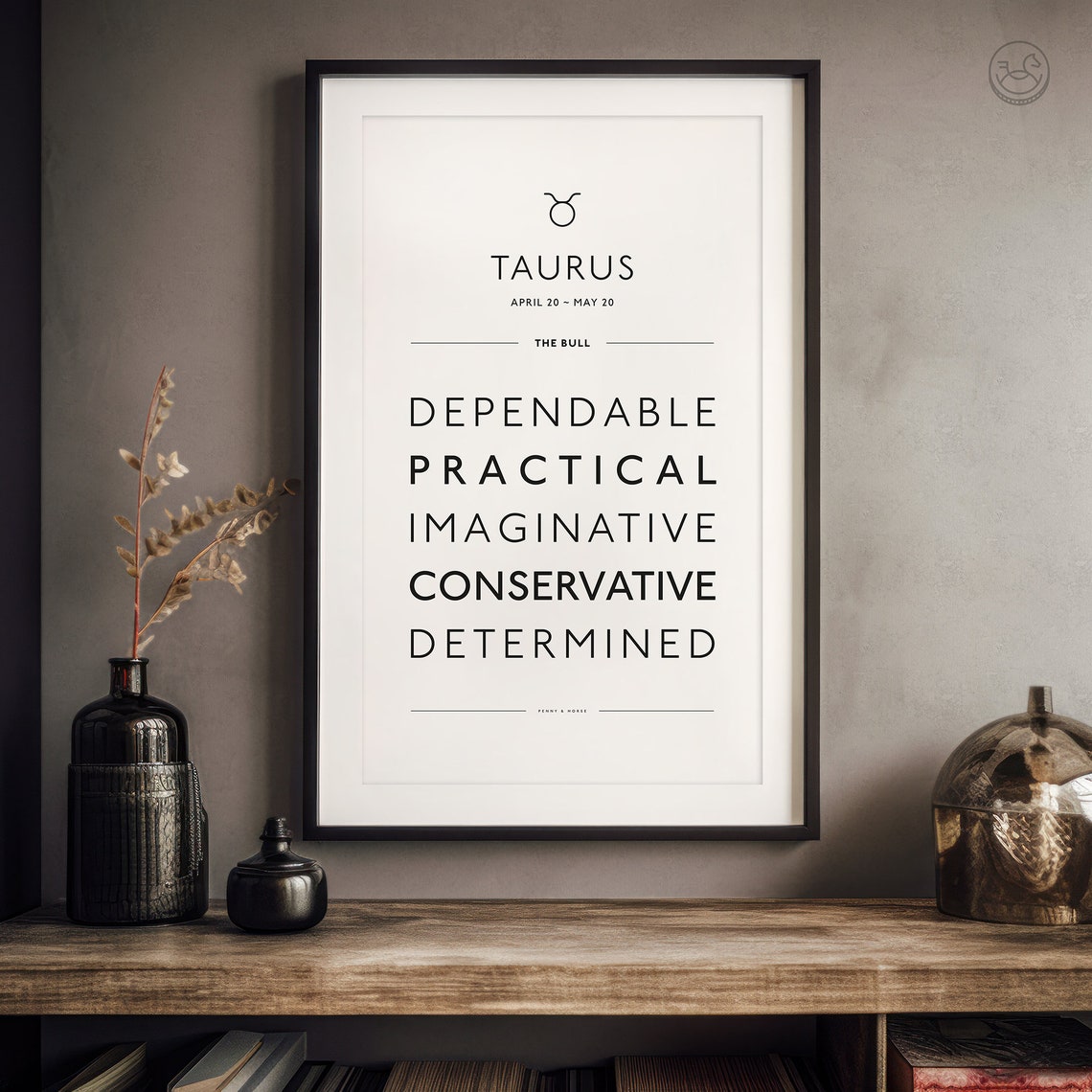 Taurus Zodiac Traits Poster April May Bull Star Sign Home Decor - Image 2