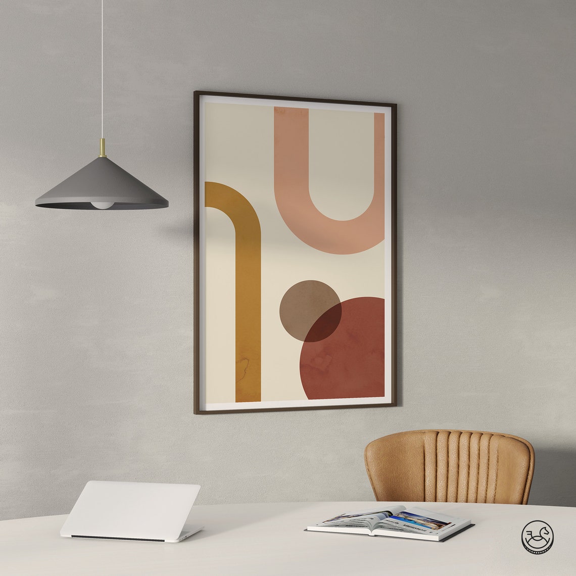 Terracotta Arches Abstract Geometric Mid Century Modern Poster - Image 4