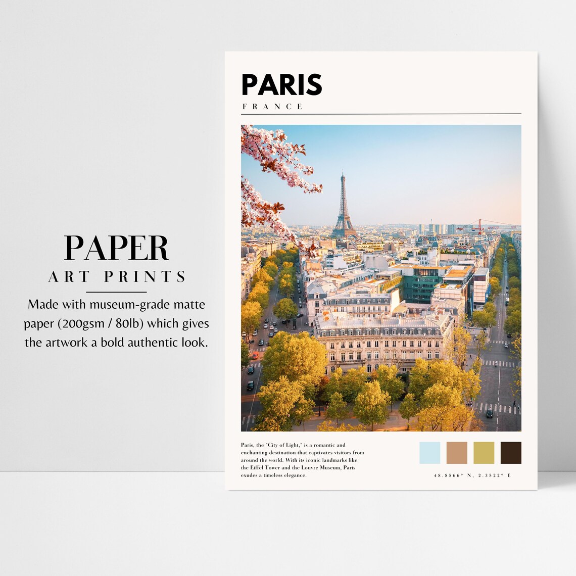 Paris France Eiffel Tower Travel Poster, Europe Wall Art - Image 3
