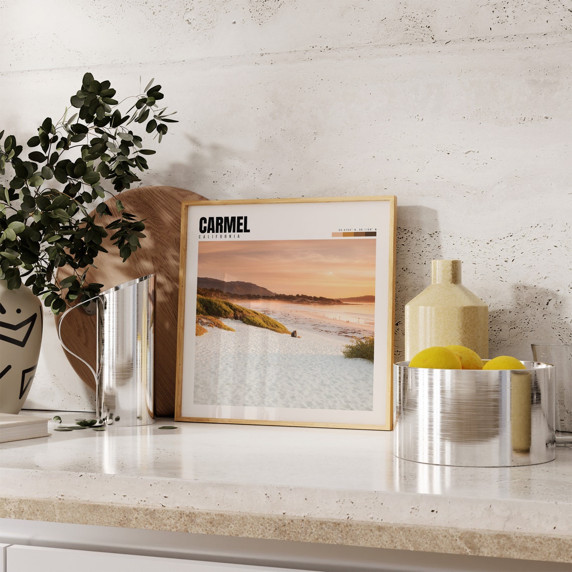 Carmel California Beach Sunset White Sand Dunes Ocean Poster - Image 4