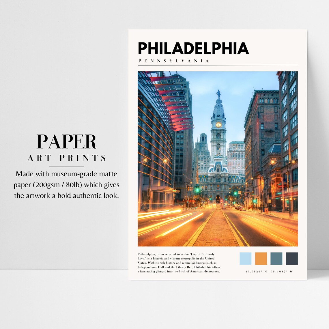 Philadelphia Pennsylvania Travel Poster Art Print - Image 3