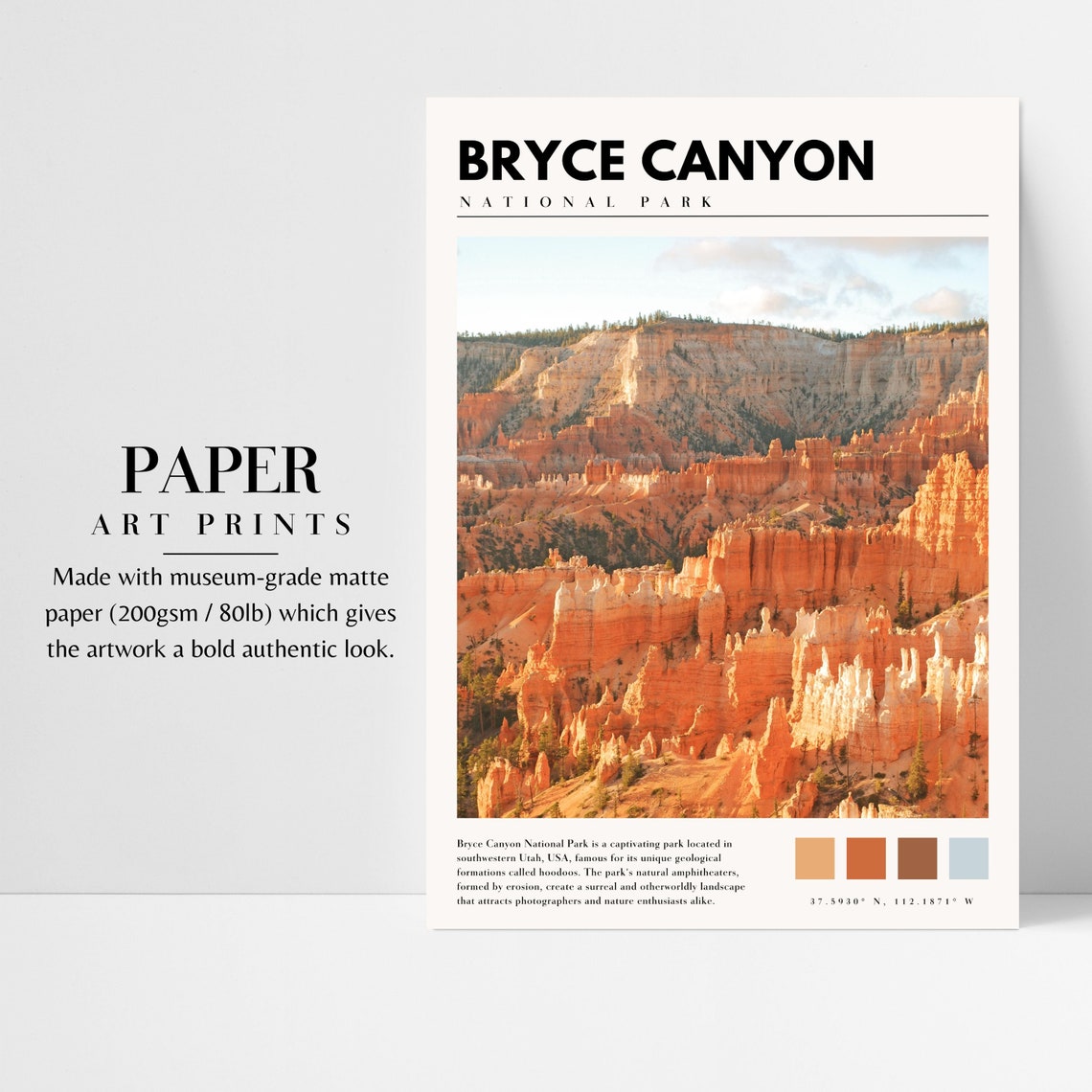 Bryce Canyon National Park Hoodoo Amphitheater Golden Hour Poster - Image 3