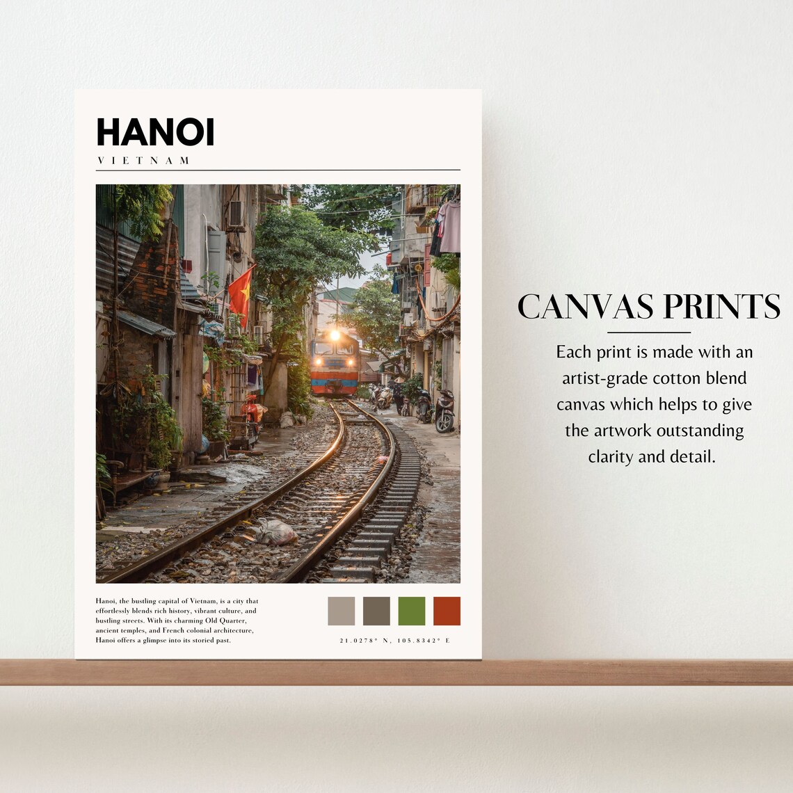 Hanoi Vietnam Travel Poster, City Art Print - Image 2