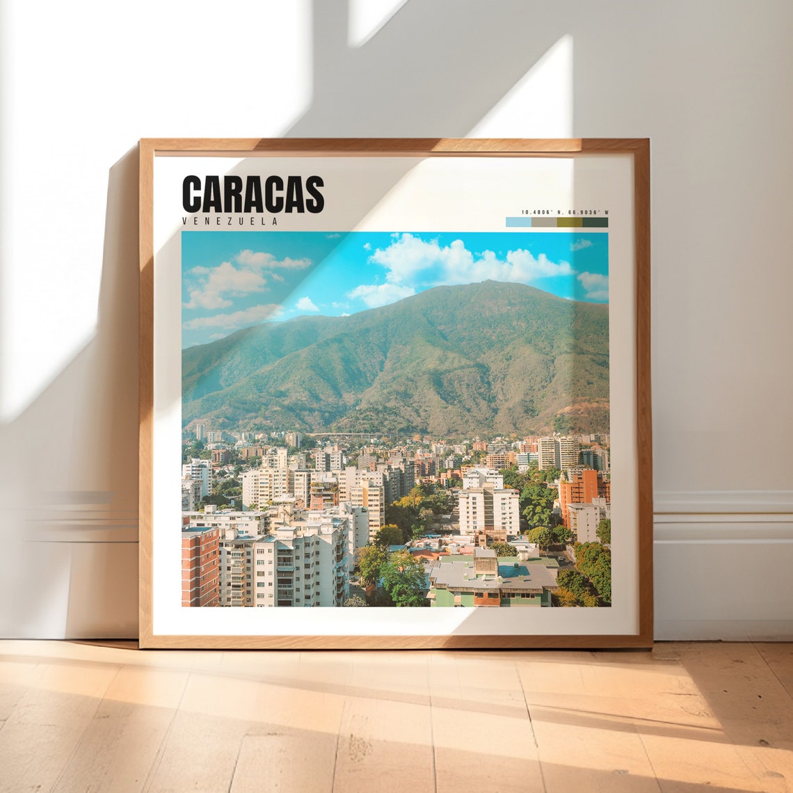 Caracas Venezuela Cityscape Avila Mountain Green Skyline Poster