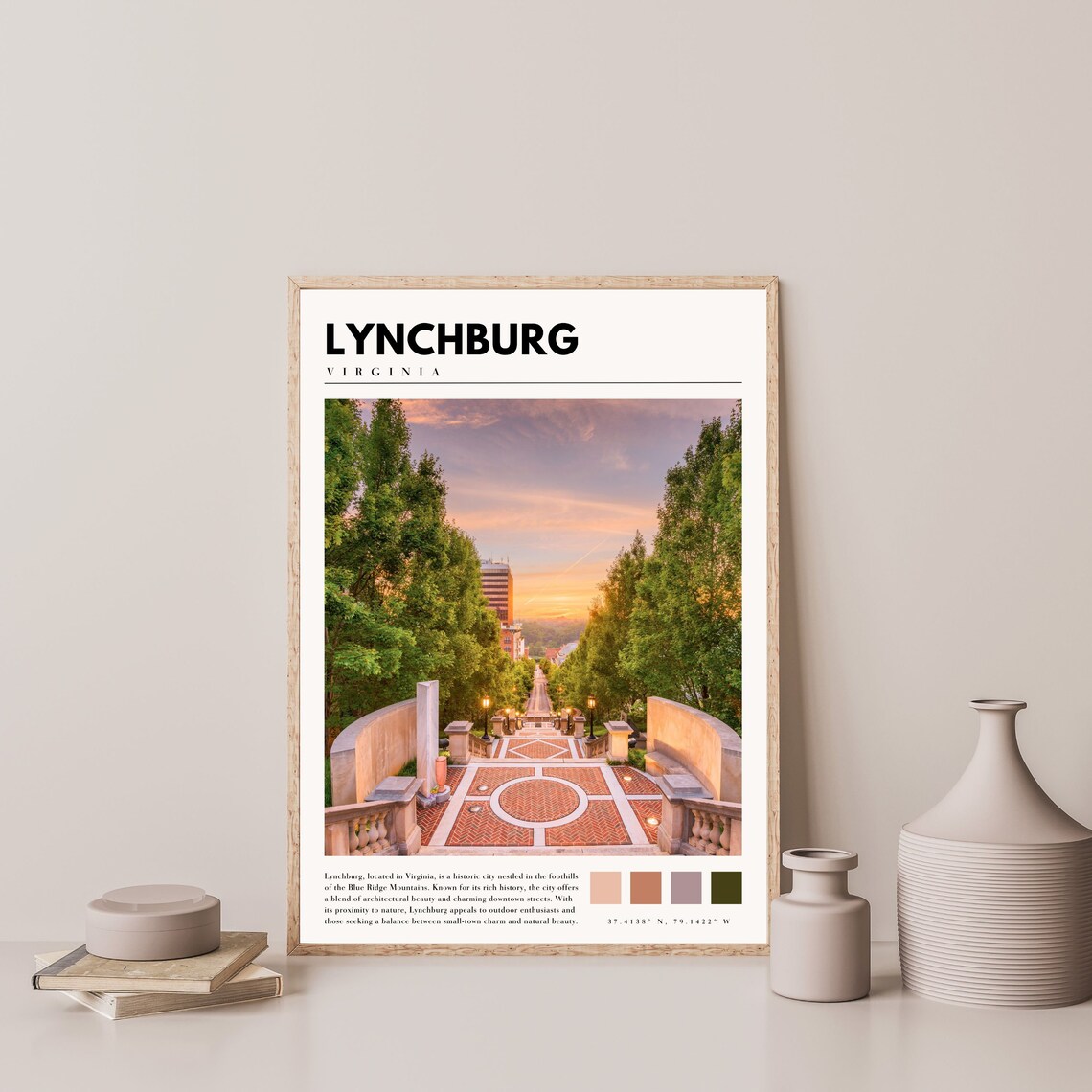 Lynchburg Virginia Travel Poster, City Wall Art - Image 4