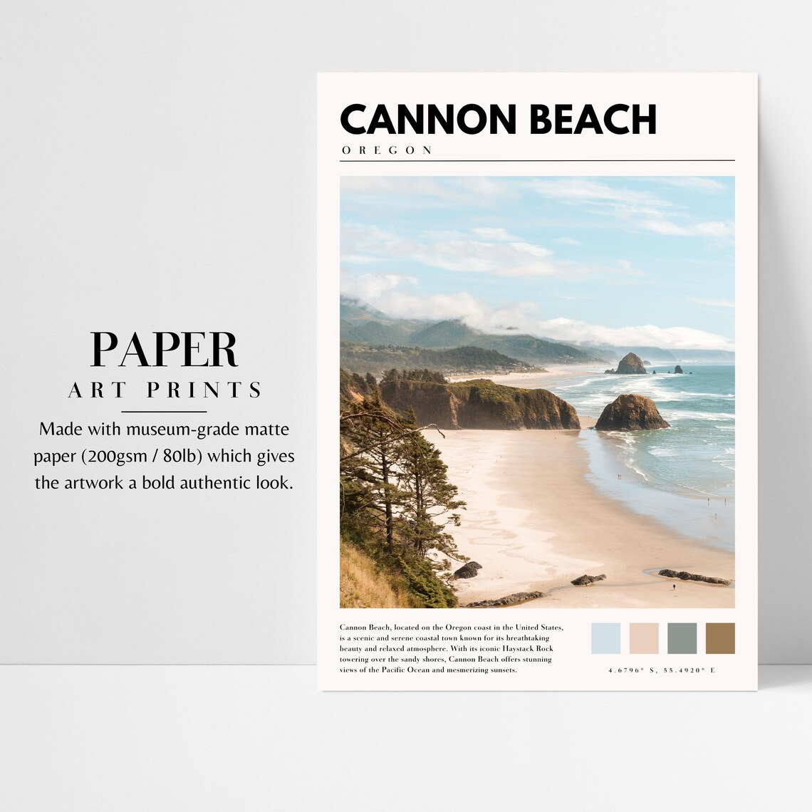 Cannon Beach, Oregon Coast Travel Poster, Haystack Rock - Image 3