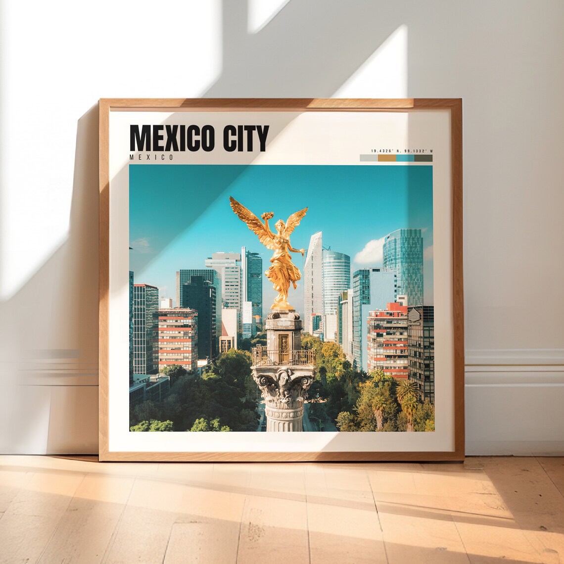 Mexico City Travel Poster, City Wall Art Print