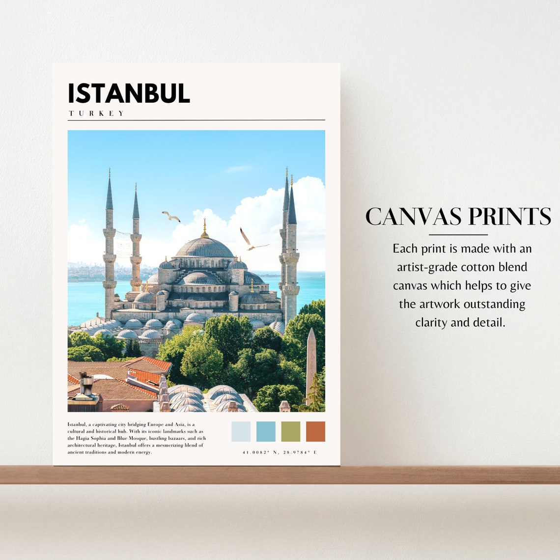 Istanbul Poster with Blue Mosque and Six Minarets by the Bosphorus - Image 2