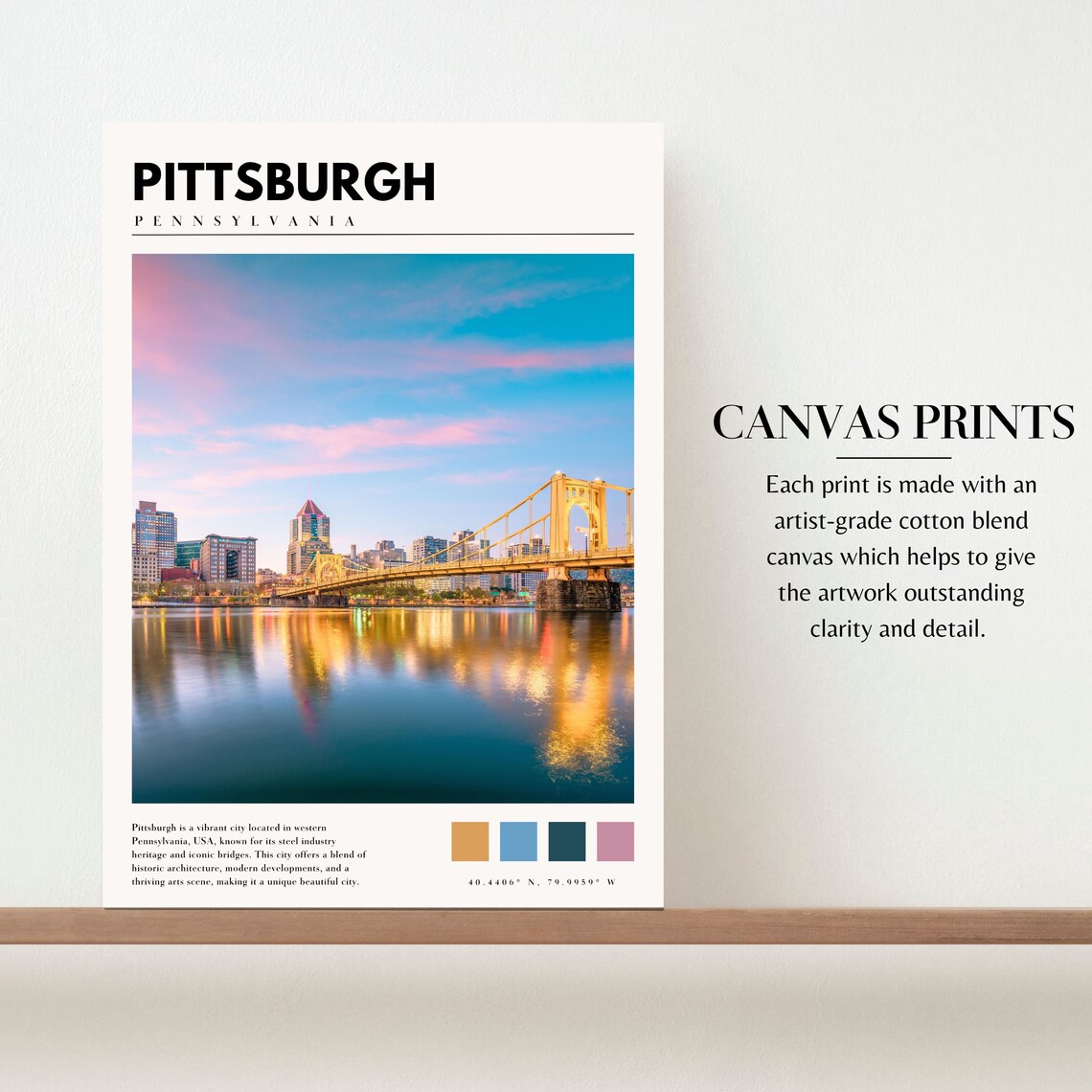 Pittsburgh, Pennsylvania Travel Poster Art Print - Image 2