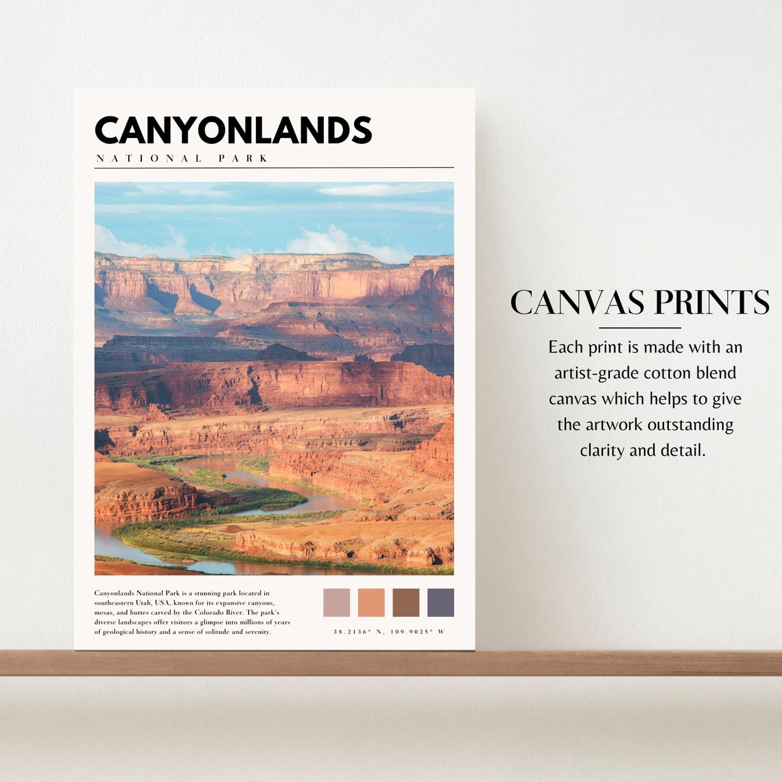 Canyonlands National Park Red Rock Canyon River Sunset Poster - Image 2