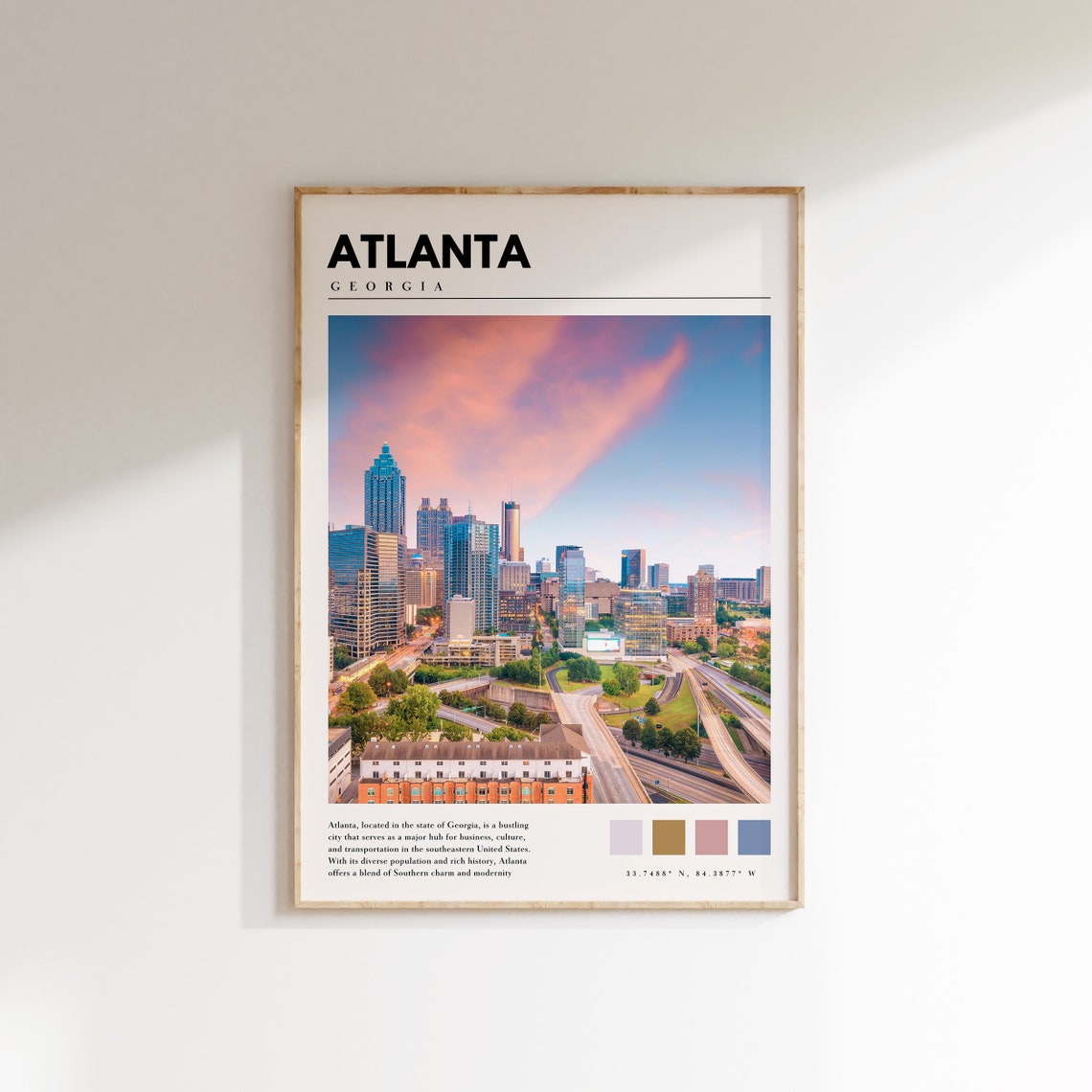 Atlanta Print Atlanta Georgia Poster Atlanta Wall Art Atl Photography Atlanta Photo Art P 100
