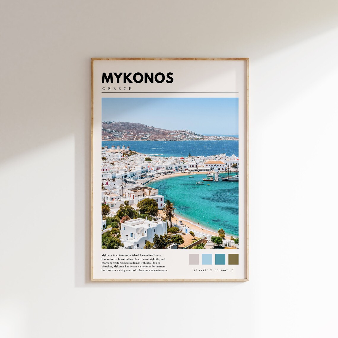 Mykonos Greece Photo Travel Poster, Greek Islands