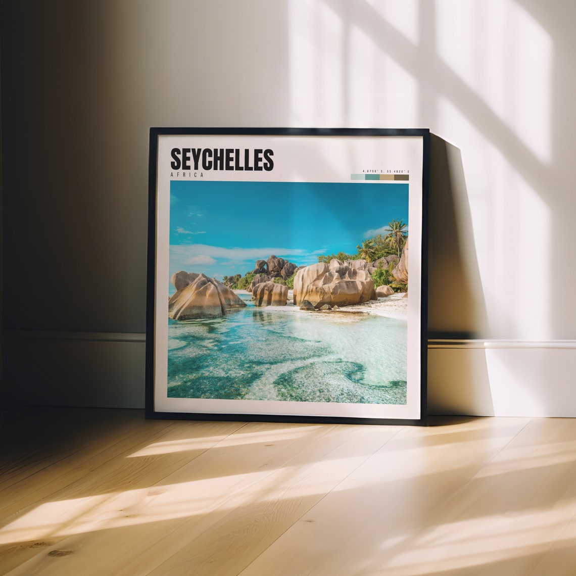 Seychelles Poster with Granite Boulders and Crystal Beach Shoreline - Image 3