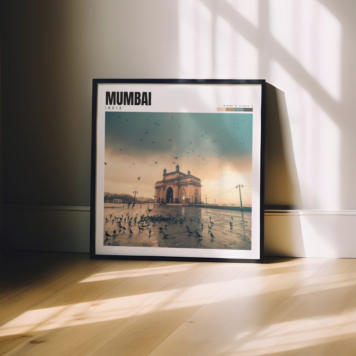 Mumbai India Gateway of India Pigeons Sunrise Waterfront Poster - Image 3