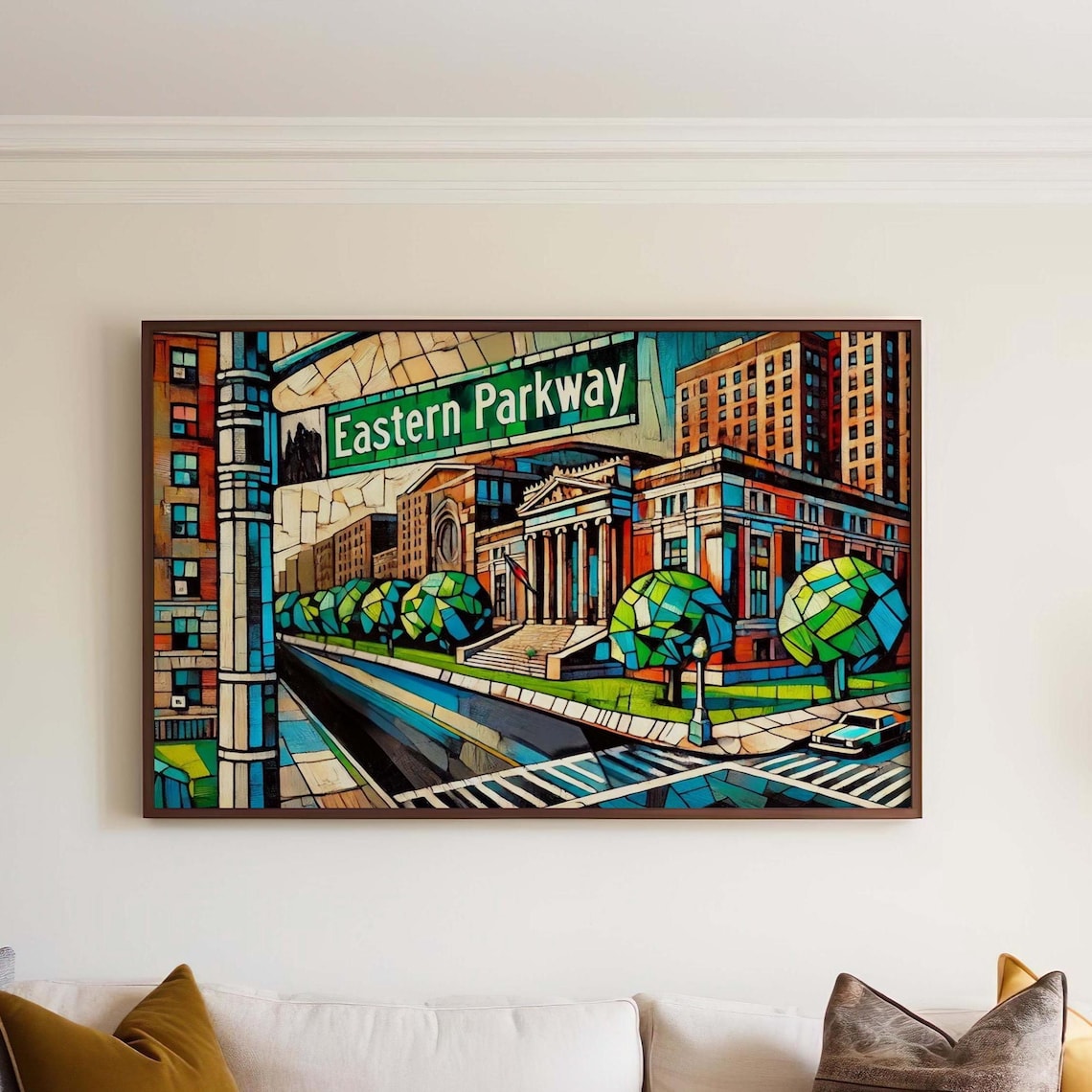 Eastern Parkway Brooklyn Mosaic Street Art NYC Travel Poster