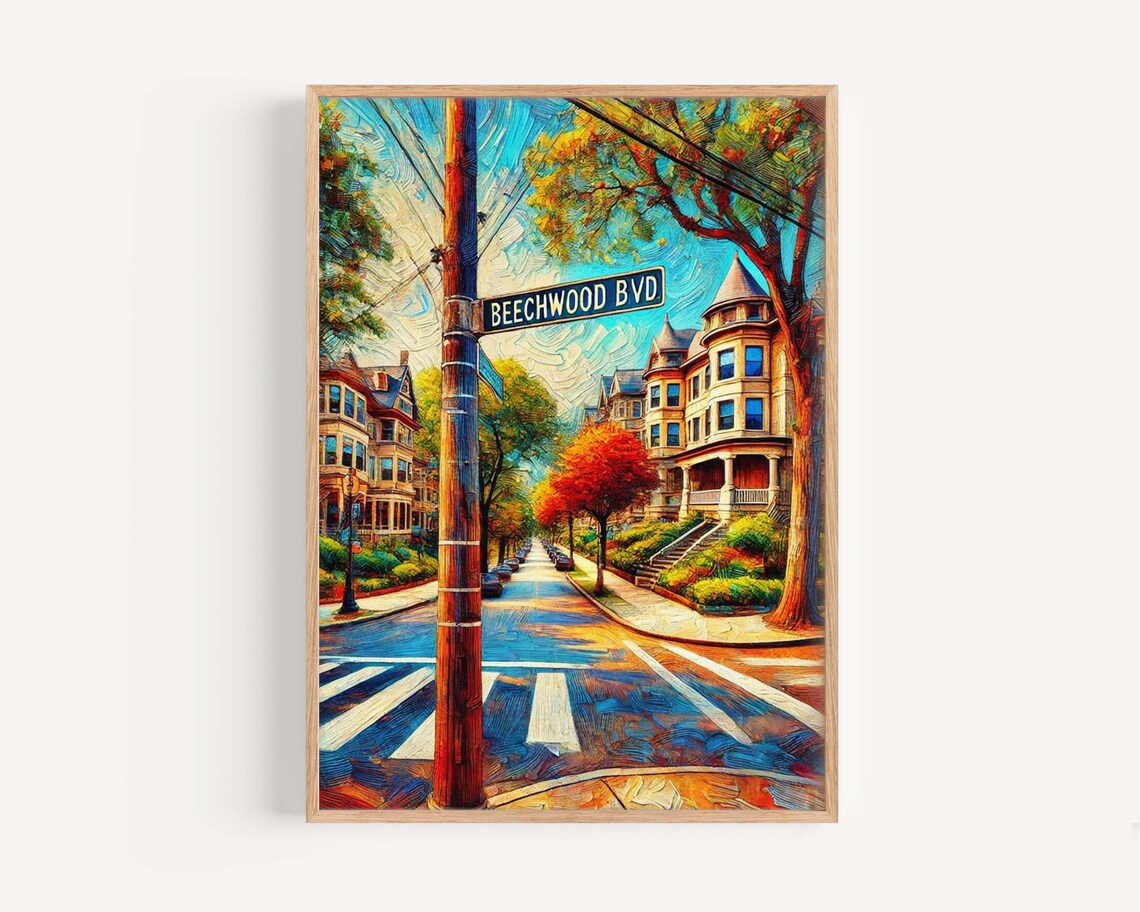 Beechwood Boulevard Pittsburgh Travel Poster