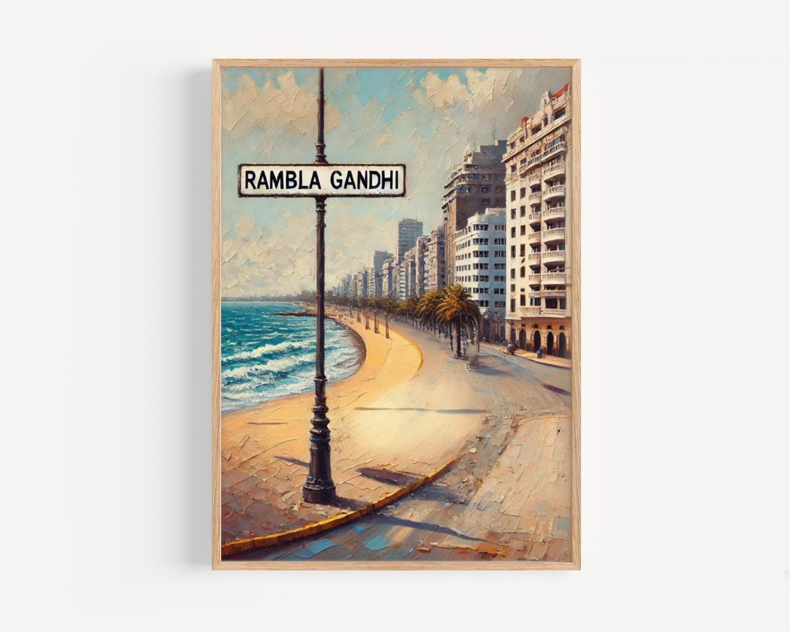 Rambla Gandhi Montevideo Uruguay Beachfront Promenade Poster