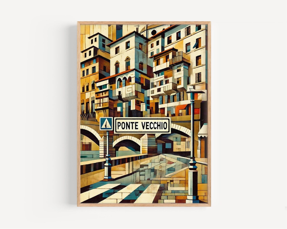 Ponte Vecchio Travel Poster, Florence Italy