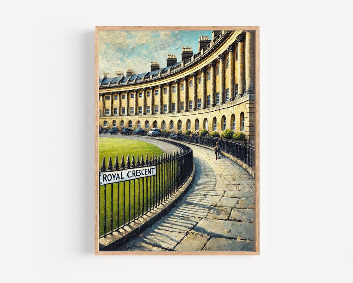 Royal Crescent Bath England Travel Poster