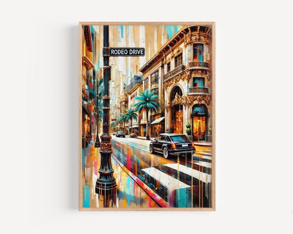 Rodeo Drive Art Print Beverly Hills Travel Poster
