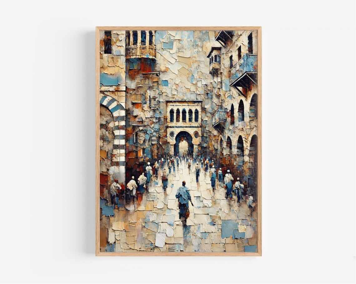Syria Vibrant Middle Eastern Cityscape, Art Print