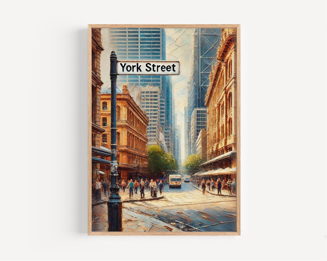 York Street Sydney Painted Historic Street Scene Travel Poster