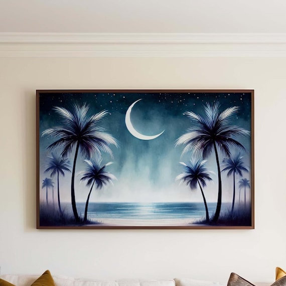Nature Gift Palm Tree Wall Art Beach Print Tropical Home Decor Housewarming New Family Illustration