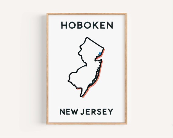 Hoboken New Jersey State Map Minimalist Location Pride Poster