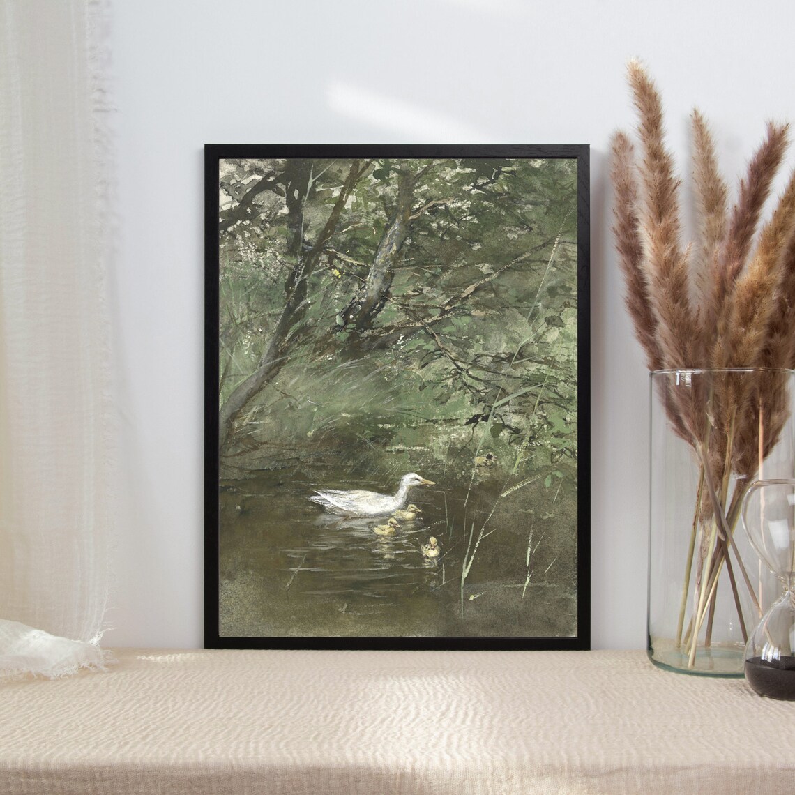 Duck Painting Spring Landscape, Farmhouse Art Print - Image 2