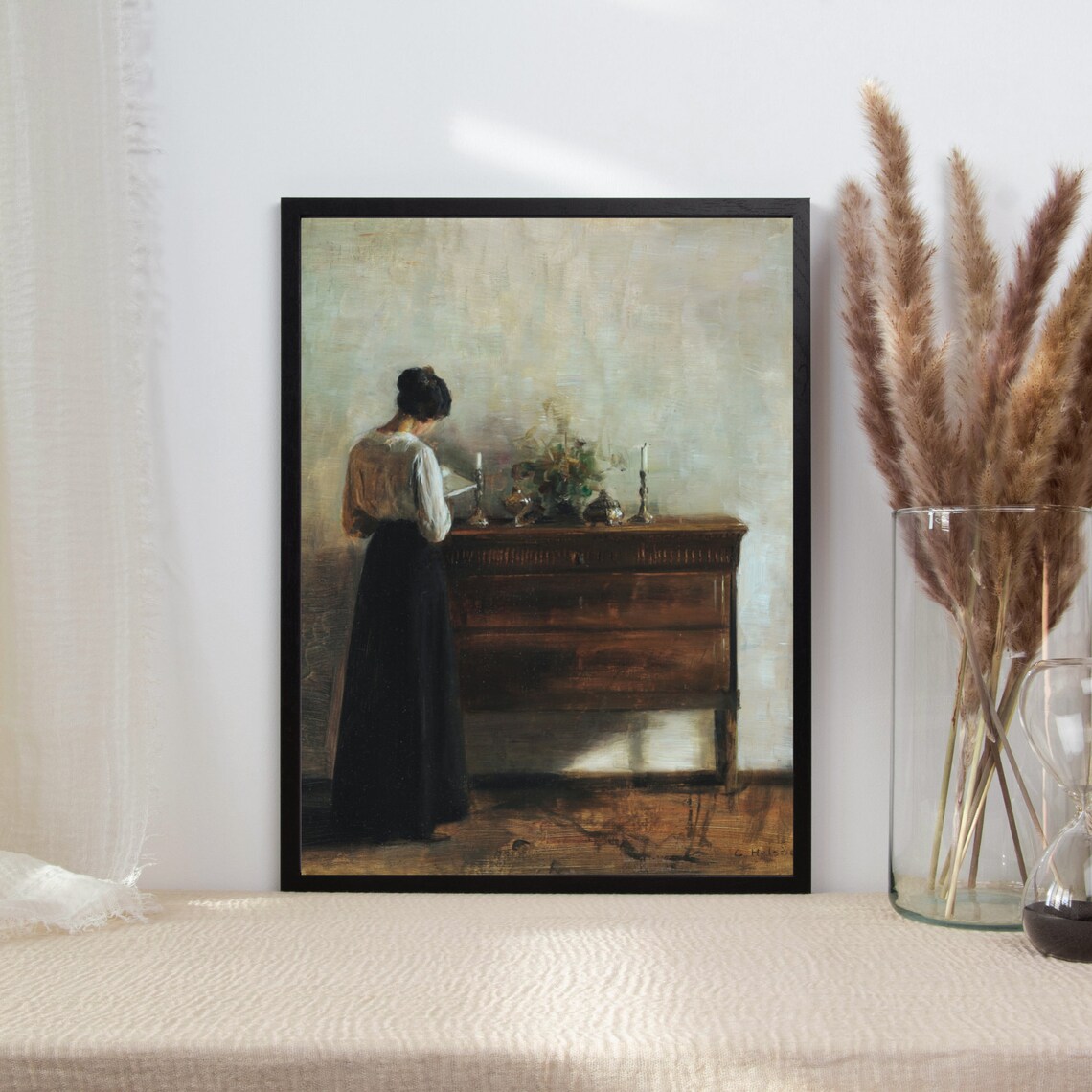Vintage Woman Reading Portrait Art Print - Image 2