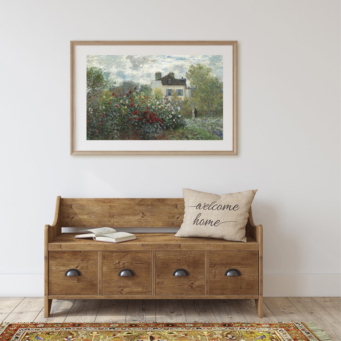 French Country Garden Impressionist Flower Beds Cottage House Poster - Image 2