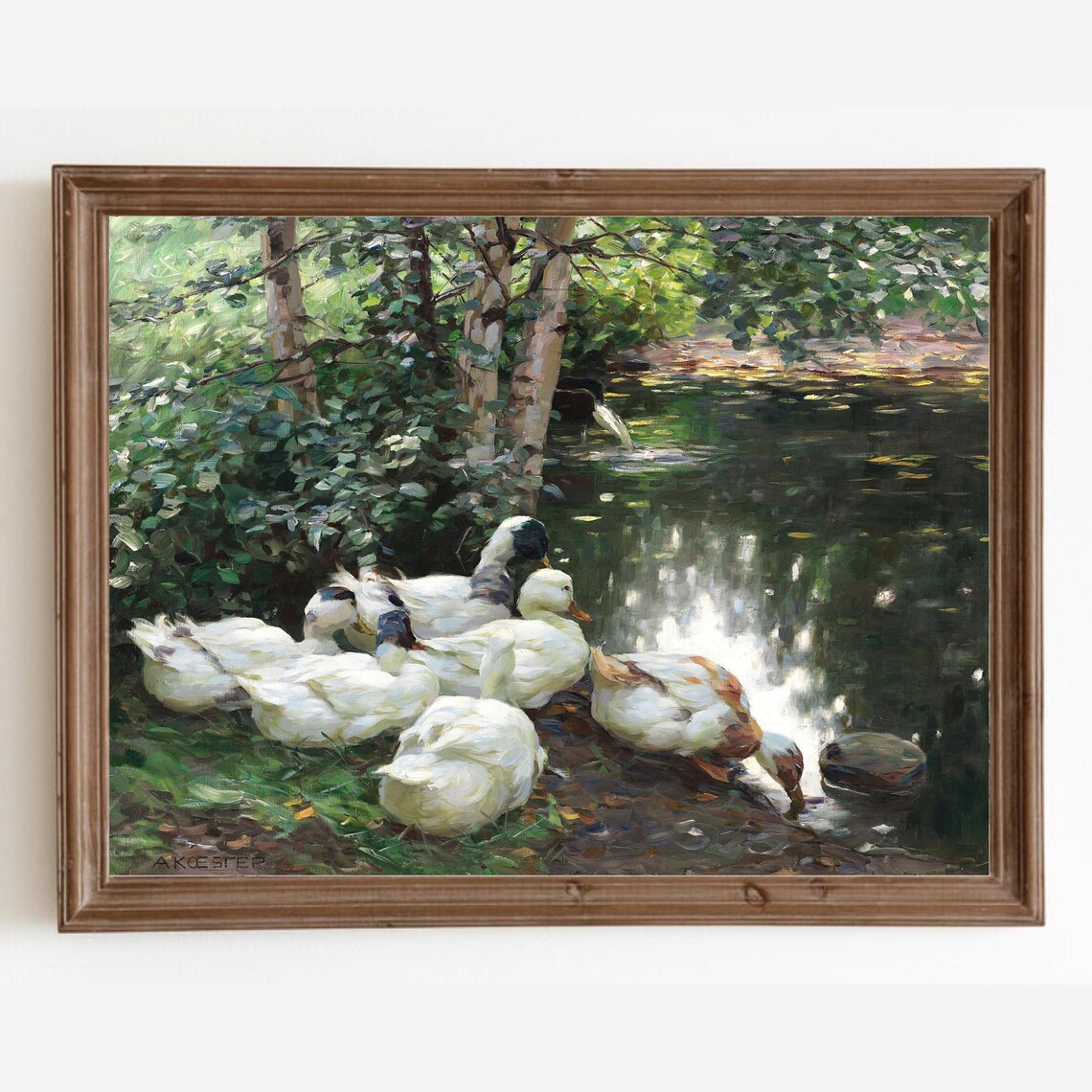 Vintage Duck Prints, Spring Landscape Art Print