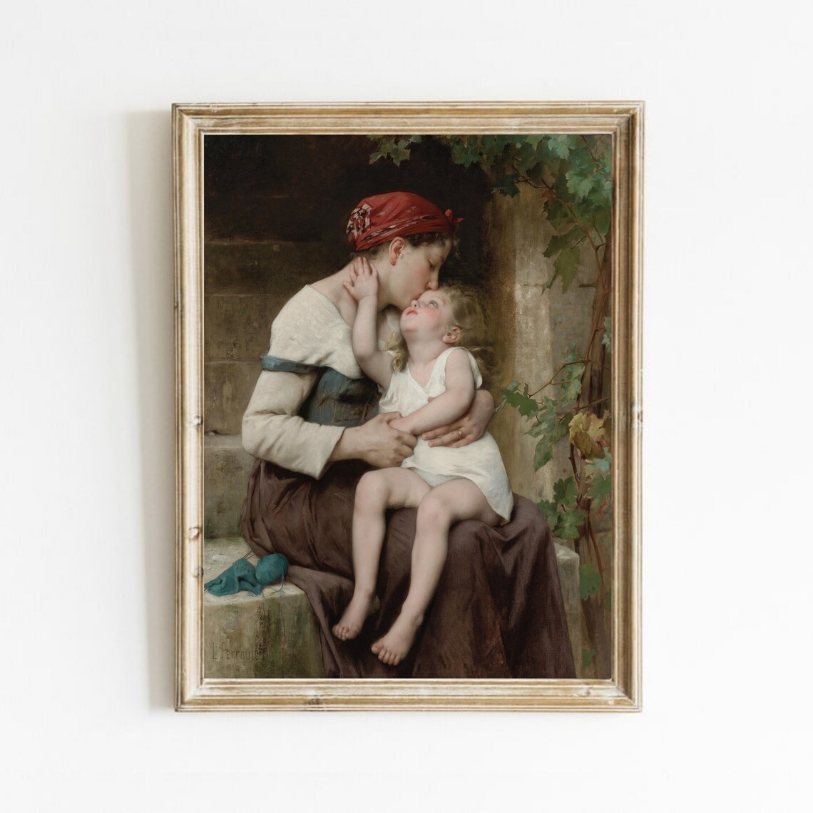 Motherhood Vintage Mother and Child Nursery Art Print