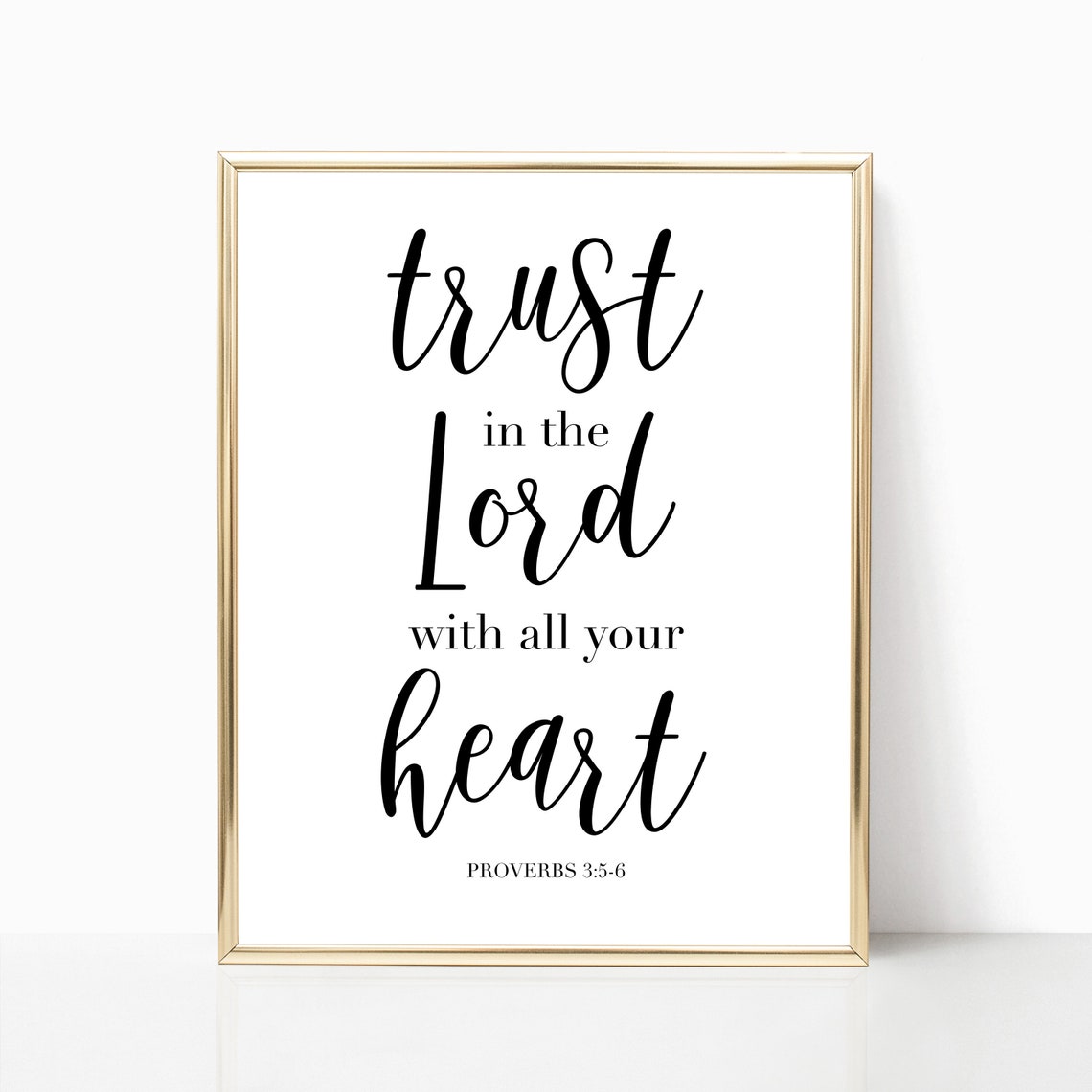 Trust In The Lord With All Your Heart Bible Verse Wall Art Farmhouse Wall Decor Proverbs 3 5 6