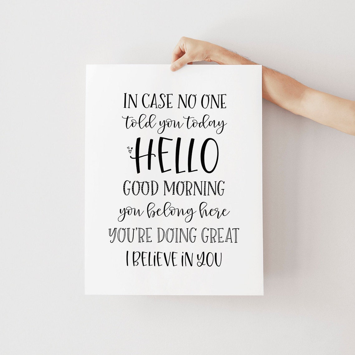 In Case No One Told You Today Black White Classroom Quote Wall Art - Image 2