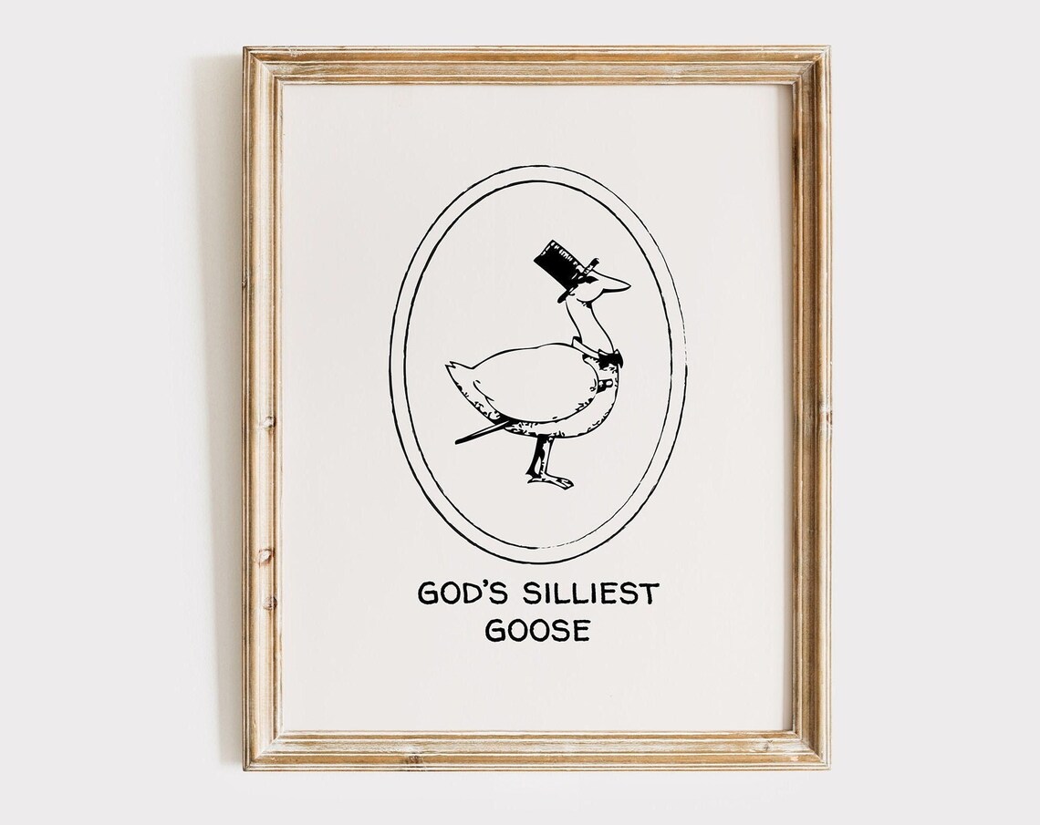 Gods Silliest Goose Funny Vintage Top Hat Christian Art Poster